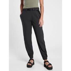 ATHLETA Quest Jogger BLACK Size 4 Adjustable Belted Waist